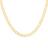 Sterling Silver Yellow Gold Plated D/C 5.5mm Flat Figaro Link Chain | 16" to 24"