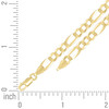 Sterling Silver Yellow Gold Plated D/C 5.5mm Flat Figaro Bracelet | 7" to 8"