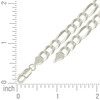 925 Sterling Silver Lobster D/C 6.5mm Super Flat Figaro Link Bracelet | 8" to 9"