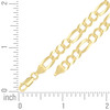 Sterling Silver Yellow Gold Plated D/C 6.5mm Flat Figaro Link Chain | 16" to 18"