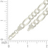 925 Sterling Silver Lobster D/C 7.8mm Super Flat Figaro Link Bracelet | 7" to 9"