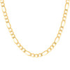 Sterling Silver Yellow Gold Plated D/C 7.8mm Flat Figaro Link Chain | 16" to 24"