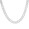 925 Sterling Silver Rhodium Plated D/C 9mm Super Flat Figaro Chain | 18" to 26"