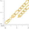 Sterling Silver Yellow Gold Plated D/C 9mm Flat Figaro Link Chain | 16" to 24"
