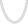 925 Sterling Silver Rhodium Plated D/C 10mm Super Flat Figaro Chain | 18" to 26"