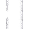 925 Sterling Silver Rhodium Plated D/C 10mm Super Flat Figaro Chain | 18" to 26"