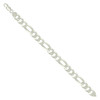 925 Sterling Silver Lobster Clasp D/C 10mm Super Flat Figaro Bracelet | 8" to 9"