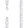 925 Sterling Silver Rhodium Plated D/C 12mm Super Flat Figaro Chain | 18" to 26"