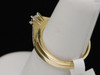 14k Yellow Gold Princess Diamond Solitaire Engagement Wedding Bridal Ring Set