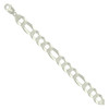 925 Sterling Silver Lobster D/C 13.5mm Super Flat Figaro Bracelet | 8" to 9"