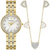 Bulova Crystal 98X138 Gold Stainless Steel Mother of Pearl Watch & Bracelet Set