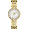 Bulova Crystal 98X138 Gold Stainless Steel Mother of Pearl Watch & Bracelet Set