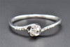 Round Diamond Solitaire Engagement Ring Ladies 10K White Gold Swivel 0.10 Ct