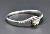 Round Diamond Solitaire Engagement Ring Ladies 10K White Gold Swivel 0.10 Ct