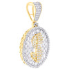10K Yellow Gold Baguette Diamond Money Medallion Dollar Sign Pendant 1.50 CT