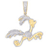 10K Yellow Gold Natural Diamond Unisex Bird Charm Road Runner Pendant 1.33 CT