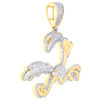 10K Yellow Gold Natural Diamond Unisex Bird Charm Road Runner Pendant 1.33 CT