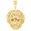 10K Yellow Gold Natural Diamond Ruby Zodiac Leo Charm Lion Head Pendant 2.43 TCW