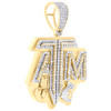 10K Yellow Gold Natural Diamond Iced Money Bag & Coin Charm ATM Pendant 1.75 CT