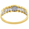 Diamond Leaf Cocktail Ring Ladies 10K Yellow Gold Round Fashion Band 0.10 Tcw.