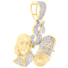 10K Yellow Gold Natural Diamond Charm Benjamin Dollar Sign Stack Pendant 1.33 CT