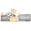 10K Yellow Gold Natural Diamond Charm Benjamin Dollar Sign Stack Pendant 1.33 CT
