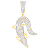 10K Yellow Gold Natural Diamond Reptile Charm Men's Crocodile Pendant 1.33 CT