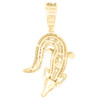 10K Yellow Gold Natural Diamond Reptile Charm Men's Crocodile Pendant 1.33 CT