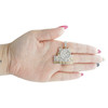 10K Yellow Gold Natural Diamond Cash Charm Clock Time Is Money Pendant 1.87 CT