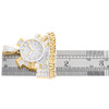 10K Yellow Gold Natural Diamond Cash Charm Clock Time Is Money Pendant 1.87 CT