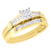 Diamond Wedding Bridal Set 10K Yellow Gold Ladies Engagement Ring 0.22 Ct.