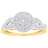 Diamond Engagement Wedding Ring Swirl Design 10K Yellow Gold Round Cut 1/3 Ct.