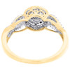 Diamond Engagement Wedding Ring Swirl Design 10K Yellow Gold Round Cut 1/3 Ct.