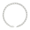 925 Sterling Silver Diamond Cut 5mm Solid Classic Mariner Link Bracelet | 9"