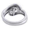 Diamond Wedding Bridal Set 14K White Gold Swirl Flower Engagement Ring 0.37 Ct.