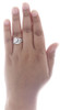 Diamond Wedding Bridal Set 14K White Gold Swirl Flower Engagement Ring 0.37 Ct.