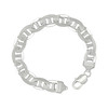 925 Sterling Silver D/C Pave 11mm Solid Classic Mariner Link Bracelet | 8" to 9"
