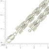 925 Sterling Silver Lobster Diamond Cut 12mm Hollow Rope Chain | 24" to 28"