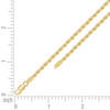 925 Yellow Gold Plated Lobster Diamond Cut 3.5mm Hollow Rope Chain | 16" to 26"