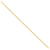 925 Yellow Gold Plated Lobster Diamond Cut 3.5mm Hollow Rope Bracelet | 7" to 9"