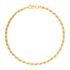 925 Yellow Gold Plated Lobster Diamond Cut 3mm Hollow Rope Bracelet | 7" to 8"