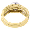 10K Yellow Gold Round Diamond Wedding Bridal Set Ladies Halo Engagement Ring 0.3