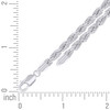925 Sterling Silver Rhodiumed Diamond Cut 4.8mm Hollow Rope Bracelet | 7" to 9"