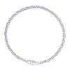925 Sterling Silver Rhodiumed Diamond Cut 4mm Hollow Rope Bracelet | 7" to 9"