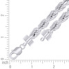 925 Sterling Silver Lobster Rhodiumed Diamond Cut 10mm Hollow Rope Bracelet | 9"