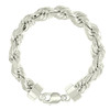 925 Sterling Silver Lobster Clasp Diamond Cut 12mm Hollow Rope Bracelet | 9"