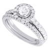 Diamond Engagement Wedding Ring 14K White Gold Round Solitaire Bridal Set 1 Tcw