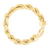 925 Yellow Gold Plated Lobster Clasp Diamond Cut 12mm Hollow Rope Bracelet | 9"