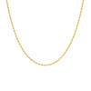 Yellow Gold Plated Spring Ring Diamond Cut 1mm Solid Rope Chain | 14" to 24"