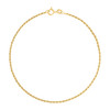 Yellow Gold Plated Spring Ring Diamond Cut 1mm Solid Rope Bracelet | 7" to 9"